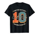 Sapelle Shirt 10th Birthday Double Digits T-Shirt for Girls