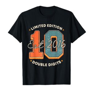 Sapelle Shirt 10th Birthday Double Digits T-Shirt for Girls