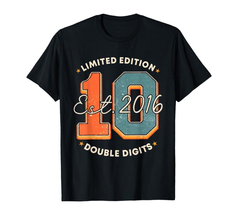 Sapelle Shirt 10th Birthday Double Digits T-Shirt for Girls