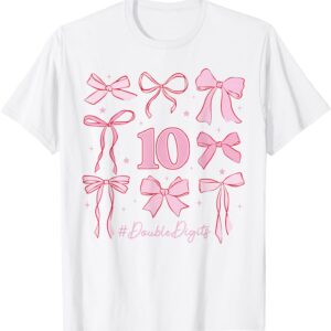 Sapelle Shirt 10th Birthday Girl Coquette Bow T-Shirt