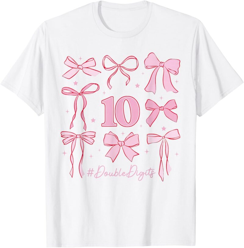 Sapelle-Shirt-10th-Birthday-Girl-Coquette-Bow-T-Shirt Sapelle Shirt 10th Birthday Girl Coquette Bow T-Shirt