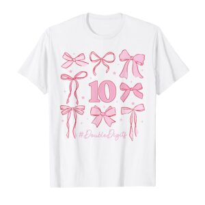 Sapelle Shirt 10th Birthday Girl Coquette Bow T-Shirt