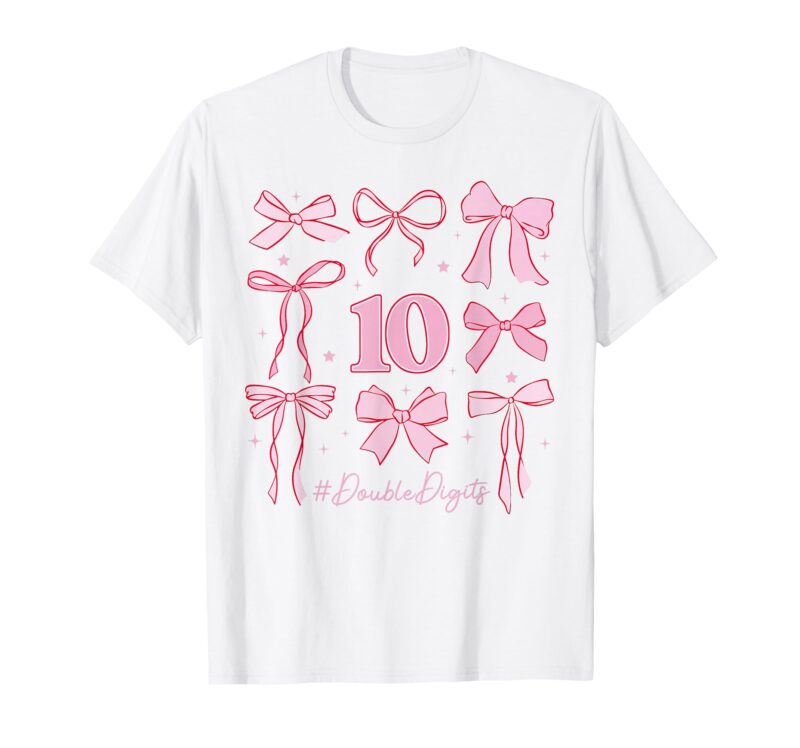 Sapelle-Shirt-10th-Birthday-Girl-Coquette-Bow-T-Shirt Sapelle Shirt 10th Birthday Girl Coquette Bow T-Shirt