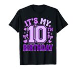Sapelle Shirt 10th Birthday Girls Double Digits 10 Years Old Birthday T-Shirt