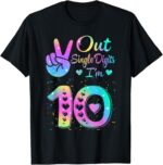 Sapelle Shirt 10th Birthday Tie-Dye T-Shirt for Girls and Women