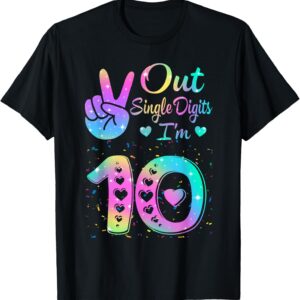 Sapelle Shirt 10th Birthday Tie-Dye T-Shirt for Girls and Women