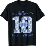 Sapelle Shirt Blue Coquette Bow It's My 10th Birthday Girl T-Shirt