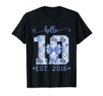Sapelle-Shirt-Blue-Coquette-Bow-Its-My-10th-Birthday-Girl-T-Shirt-10-Est-2016 Sapelle Shirt Blue Coquette Bow It's My 10th Birthday Girl T-Shirt