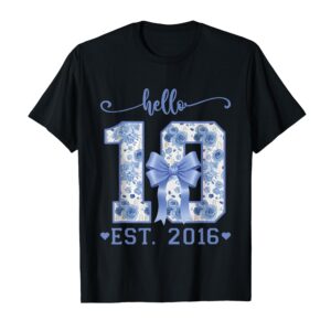 Sapelle Shirt Blue Coquette Bow It's My 10th Birthday Girl T-Shirt