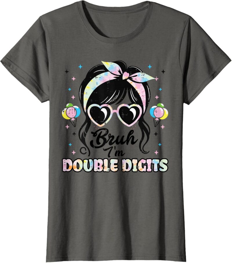 Sapelle-Shirt-Bruh-Im-Double-Digits-Girl-Bandana-T-Shirt-10th-Birthday-Celebration-Gift Sapelle Shirt Bruh Im Double Digits Girl Bandana T-Shirt