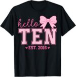 Sapelle Shirt Coquette Bow 10th Birthday Girl T-Shirt