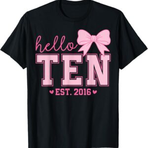 Sapelle Shirt Coquette Bow 10th Birthday Girl T-Shirt