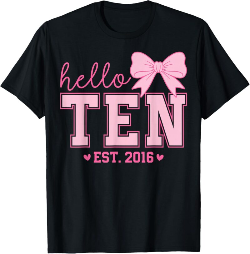 Sapelle Shirt Coquette Bow 10th Birthday Girl T-Shirt