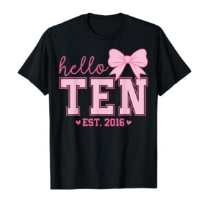 Sapelle Shirt Coquette Bow 10th Birthday Girl T-Shirt