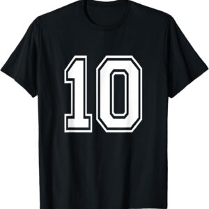 Sapelle Shirt Number 10 Birthday Varsity Sports Team Jersey T-Shirt