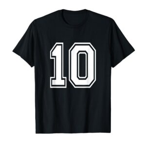 Sapelle Shirt Number 10 Birthday Varsity Sports Team Jersey T-Shirt