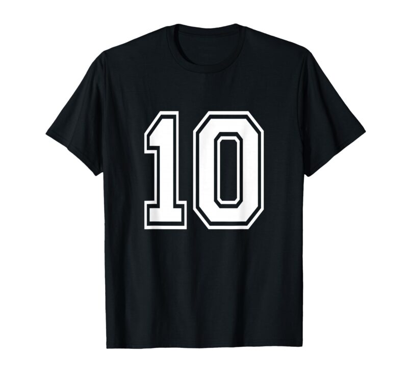 Sapelle Shirt Number 10 Birthday Varsity Sports Team Jersey T-Shirt
