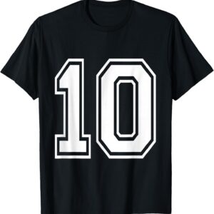 Sapelle Shirt Number 10 Varsity Style Sports Birthday T-Shirt