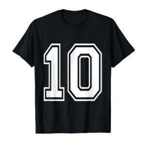 Sapelle Shirt Number 10 Varsity Style Sports Birthday T-Shirt