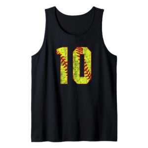 Sapelle Shirt Softball Number 10 Fast Pitch Tank Top