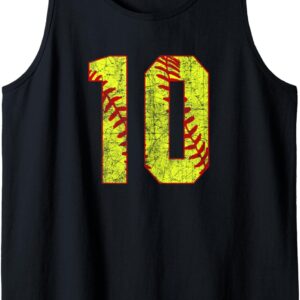 Sapelle Shirt Softball Number 10 Fast Pitch Tank Top