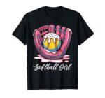 Sapelle Shirt Softball Player Girl Ice Cream Softball Drip T-Shirt