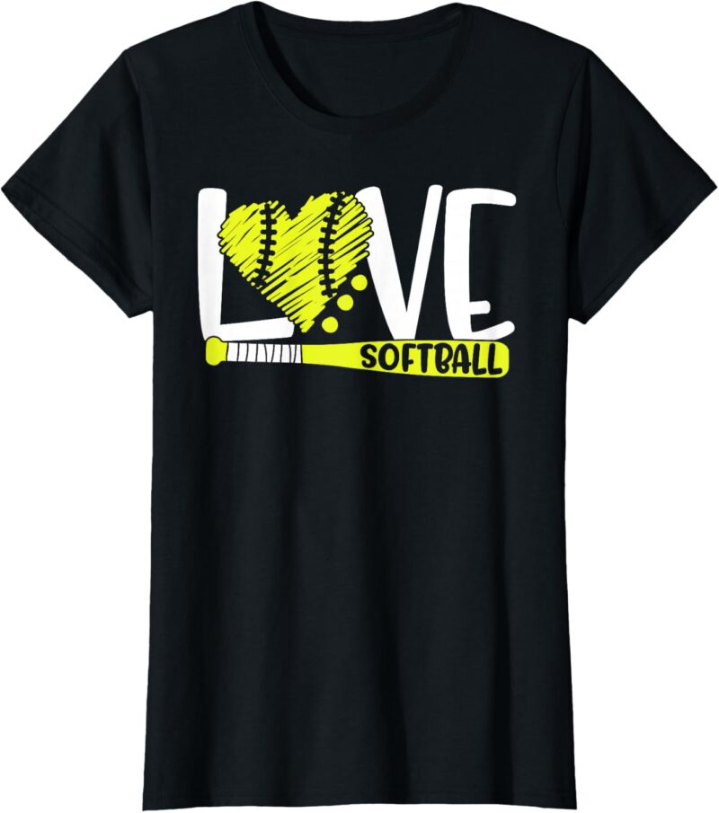 Softball Graphic Saying T-Shirt for Teen Girls and Women Sapelle Shirt