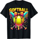 Softball Player Girl Drip T-Shirt