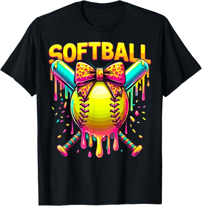 Softball Player Girl Drip T-Shirt