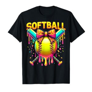 Softball Player Girl Drip T-Shirt
