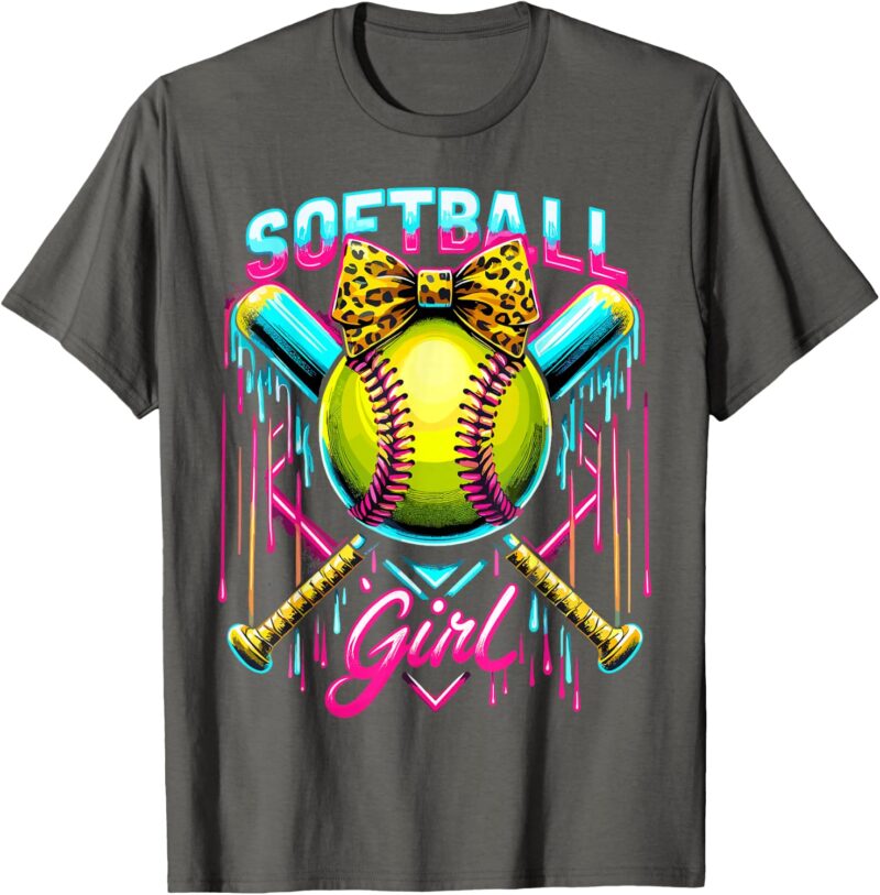 Softball-Player-Girl-Ice-Cream-Softball-Drip-T-Shirt-Sapelle-Shirt Softball Player Girl Ice Cream Softball Drip T-Shirt Sapelle Shirt