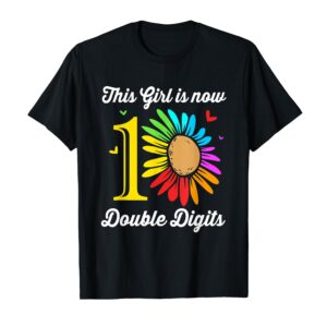 This Girl Is Now 10 Double Digits 10th Birthday T-Shirt