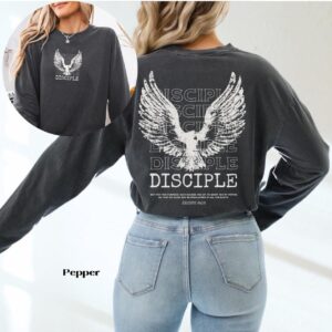 Disciple Long Sleeve T-Shirt, Comfort Colors Christian Shirt with Exodus 9 16 Bible Verse
