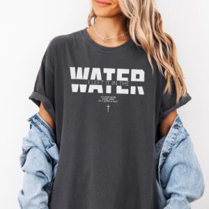 Custom Baptism Comfort Colors Shirt, I Left It in the Water, Personalized Church Name Christian T-Shirt