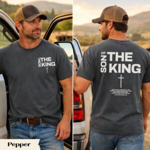Son of the King Christian T-Shirt for Men, Faith-Based Jesus Graphic Tee, Religious Gift and Church Apparel