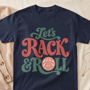 Lets Rack and Roll Mahjong American Retro Mahjongg Tile Joker Game Player Apparel