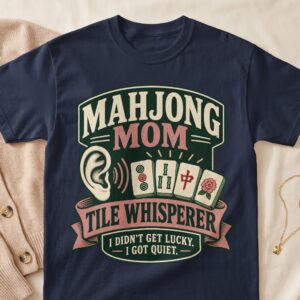 Mahjong Mom Tile Whisperer I Didnt Get Lucky I Got Quiet Board Game Graphic Apparel