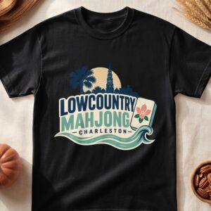 Lowcountry Mahjong Charleston Apparel Palmetto Palm Tree Skyline Flower Tile Ocean Wave Graphic