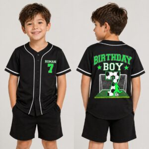 Sapelle Birthday Boy Soccer Graphic Tee and Shorts Set