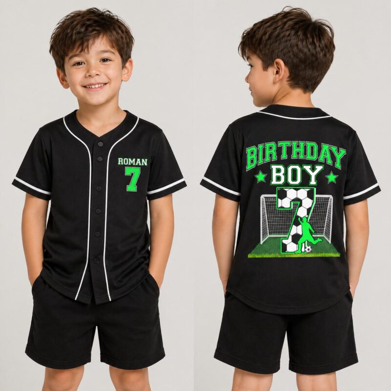 Sapelle Birthday Boy Soccer Graphic Tee and Shorts Set