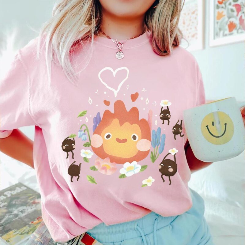 Calcifer and Soot Anime Graphic Tee