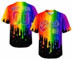 Custom LGBTQ Rainbow Pride Month Baseball Jersey Graphic Tee - Sapelle