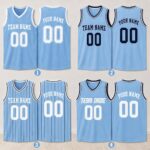 Custom Light Blue Basketball Jersey Name & Number Graphic Tee - Sapelle
