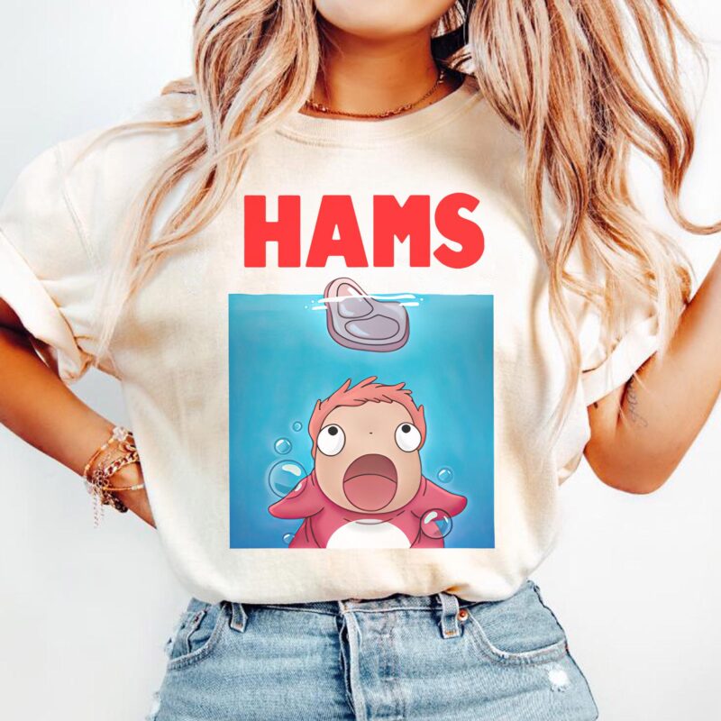 Cute-Ponyo-and-Sosuke-Hams-Graphic-Tee-Y2K-Gift-Shirt-by-Sapelle Cute Ponyo and Sosuke Hams Graphic Tee