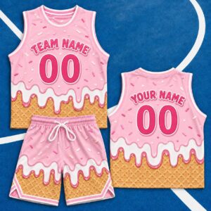 Ice Cream Basketball Uniform Custom Jersey Set Graphic Tee by Sapelle