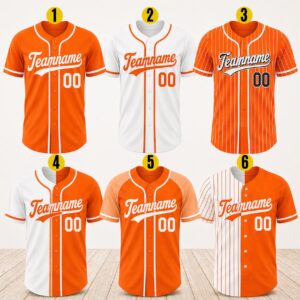Orange Custom Baseball Team Name & Number Graphic Tee by Sapelle