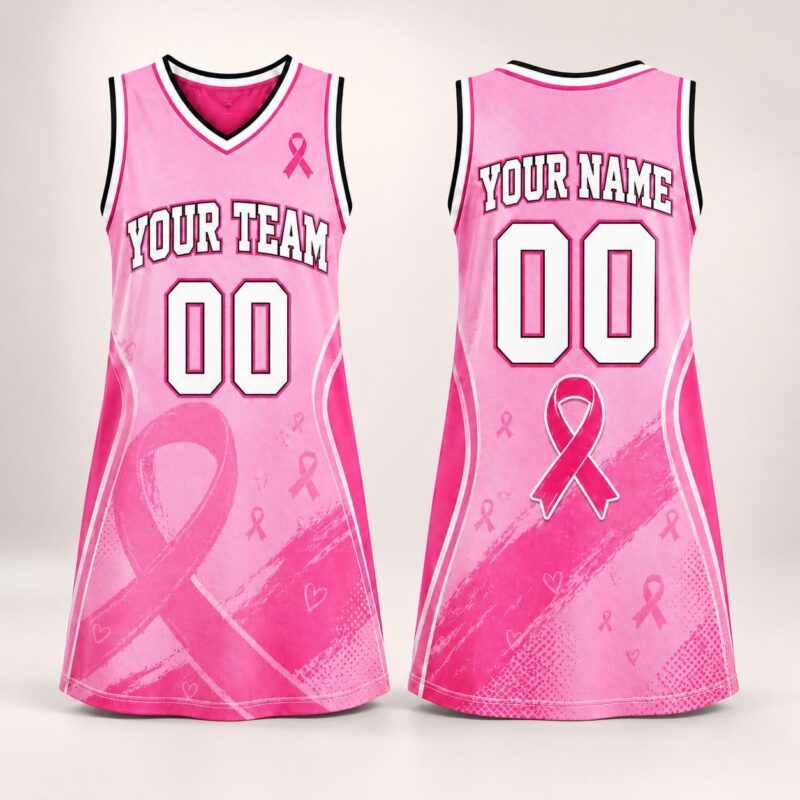 Custom Pink Ribbon Sports Dress