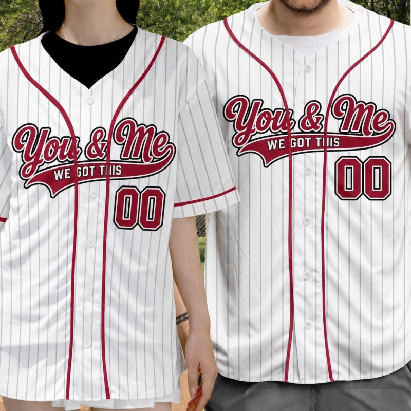 Personalized Couple Baseball Matching Graphic Tee for Romantic Gifts Sapelle