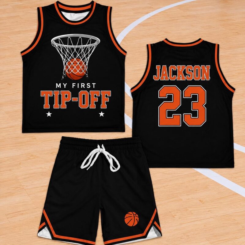 Personalized My First Tip-Off Basketball Jersey Set