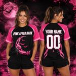 Custom Name Number Pink Ribbon Jersey